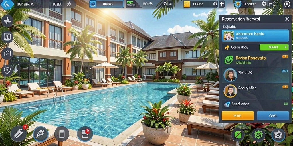 Tangkapan layar ketiga menunjukkan grafik yang menawan dan interaktivitas.